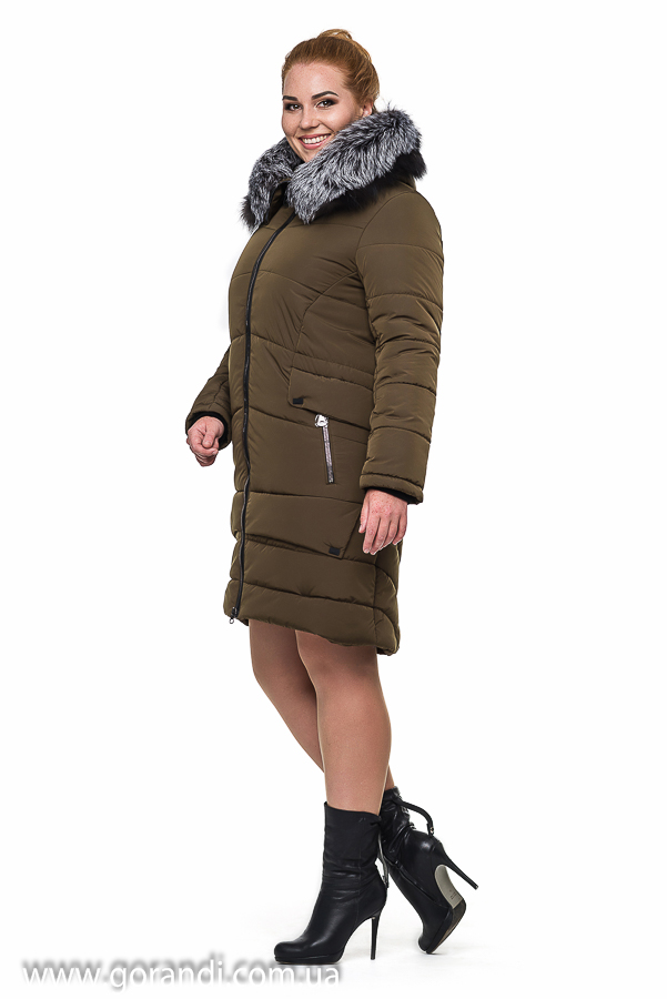 куртка женская зимняя с натуральным мехом чернобурка, енот фото