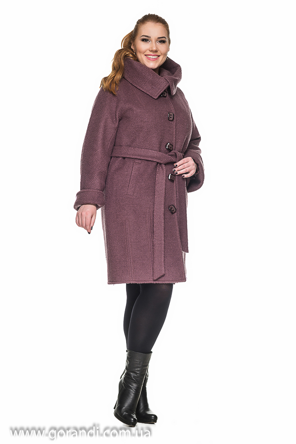 Зимнее пальто женское с капюшоном 1452 размеры 46,47,48,49,50,52,54 из качественной буклированной ткани. фото